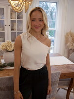 Vera Asymmetrical Off Shoulder Satin Top