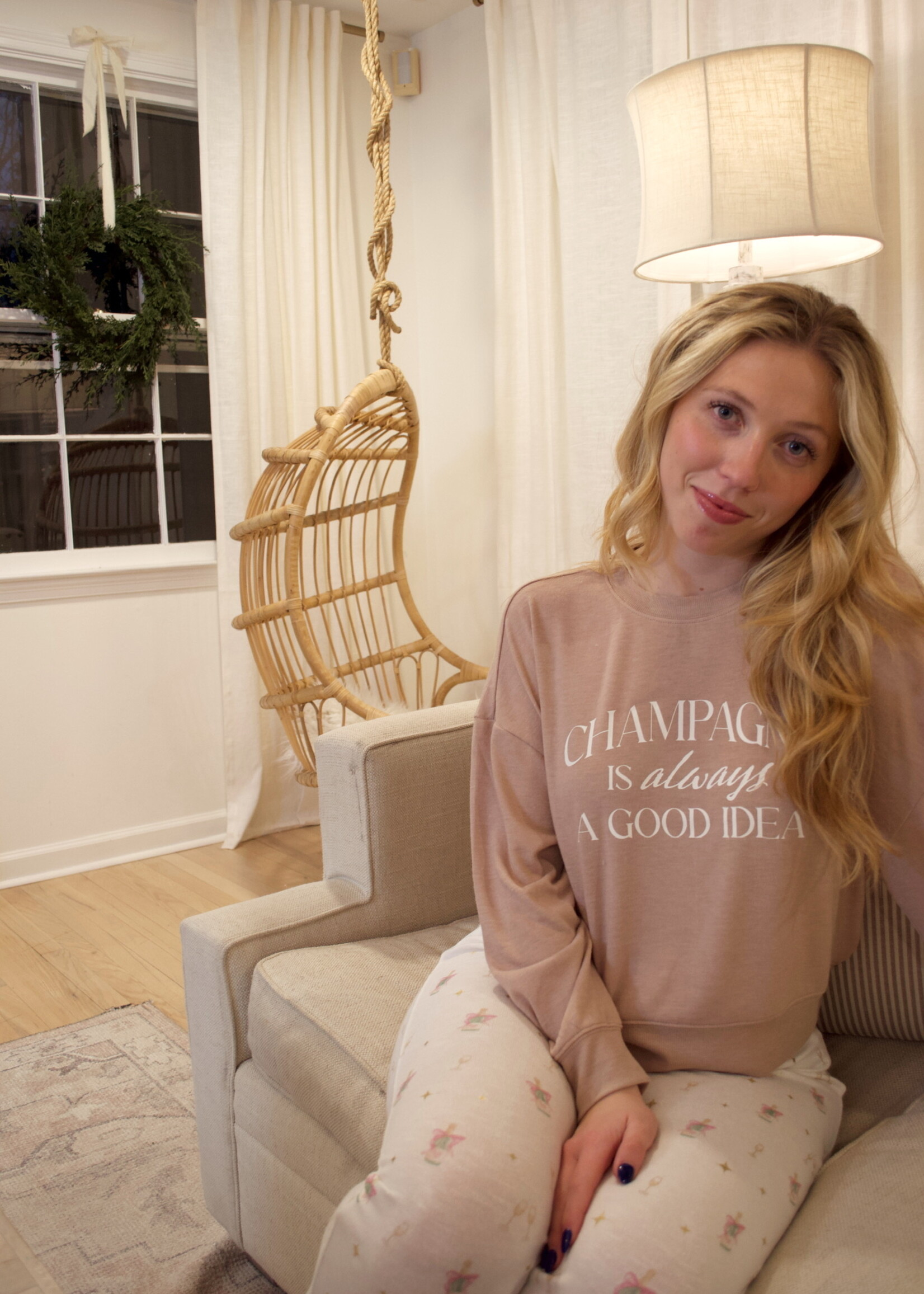 Z Supply Champagne LS Top