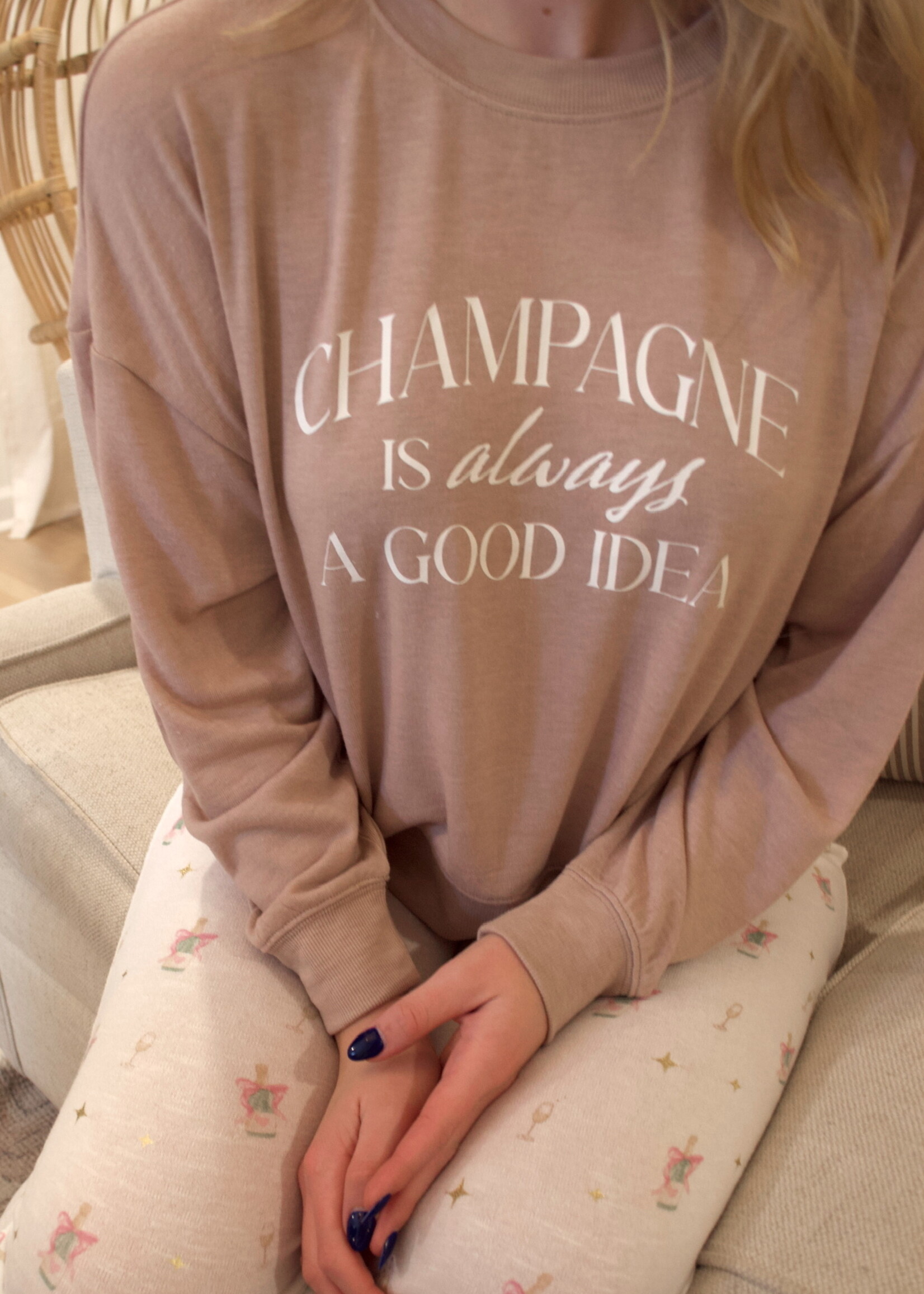 Z Supply Champagne LS Top