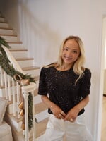 Joyce Sequin Short Sleeve Top