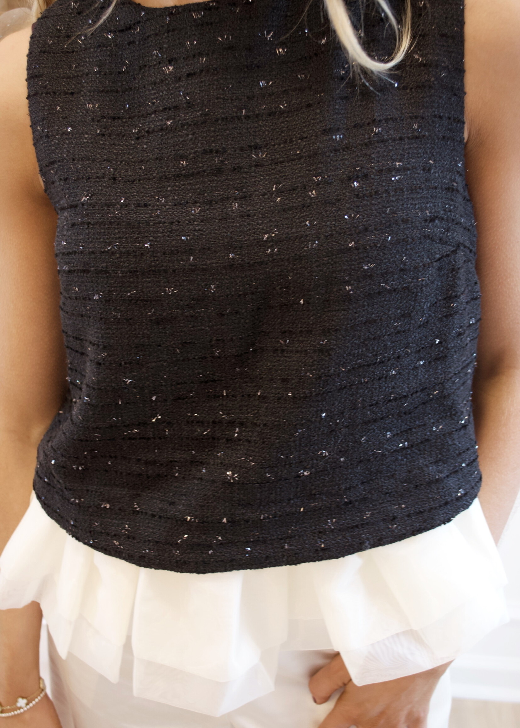 Clara Sleeveless Tank W Ruffle Detail