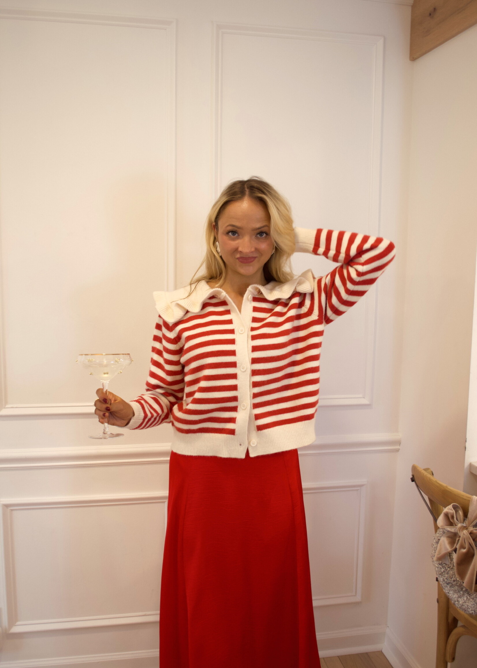 Dulcie Sailor Collar Stripe Cardigan