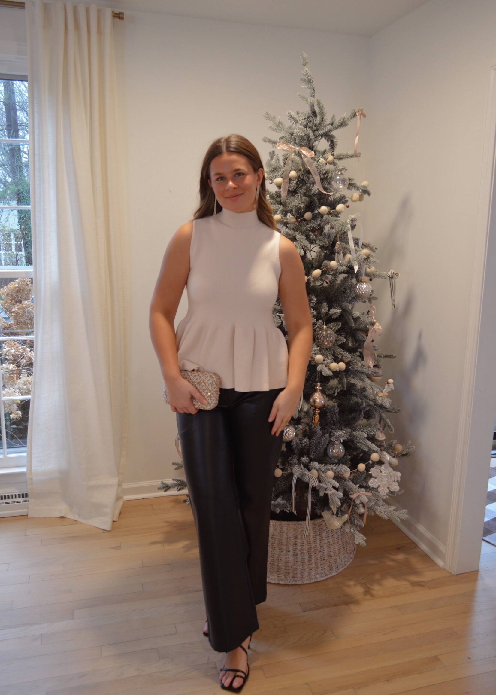 Miki Mock Neck Peplum Top