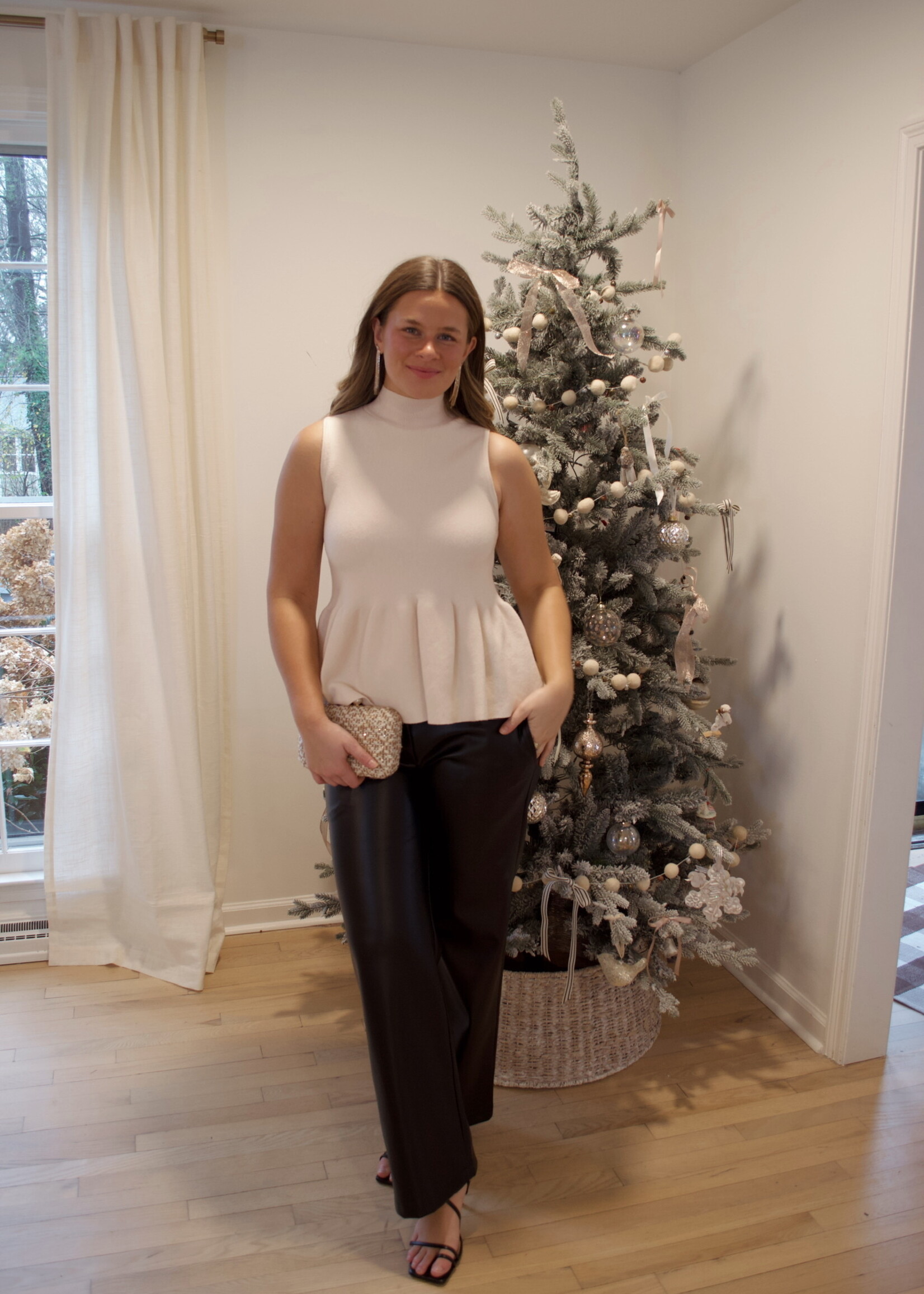 Miki Mock Neck Peplum Top