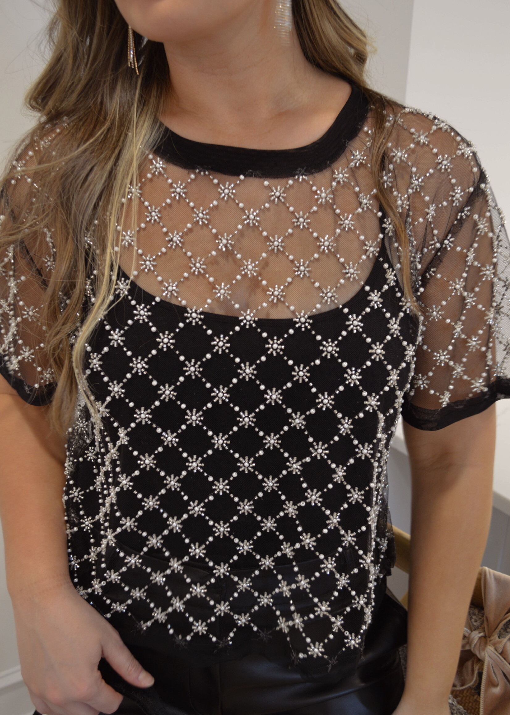 Free People Loir Embellished Knit Top