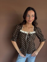 Starla Ribbon Polka Dot Top