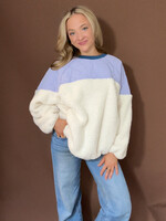 Elizabella Color Block Sherpa Pullover