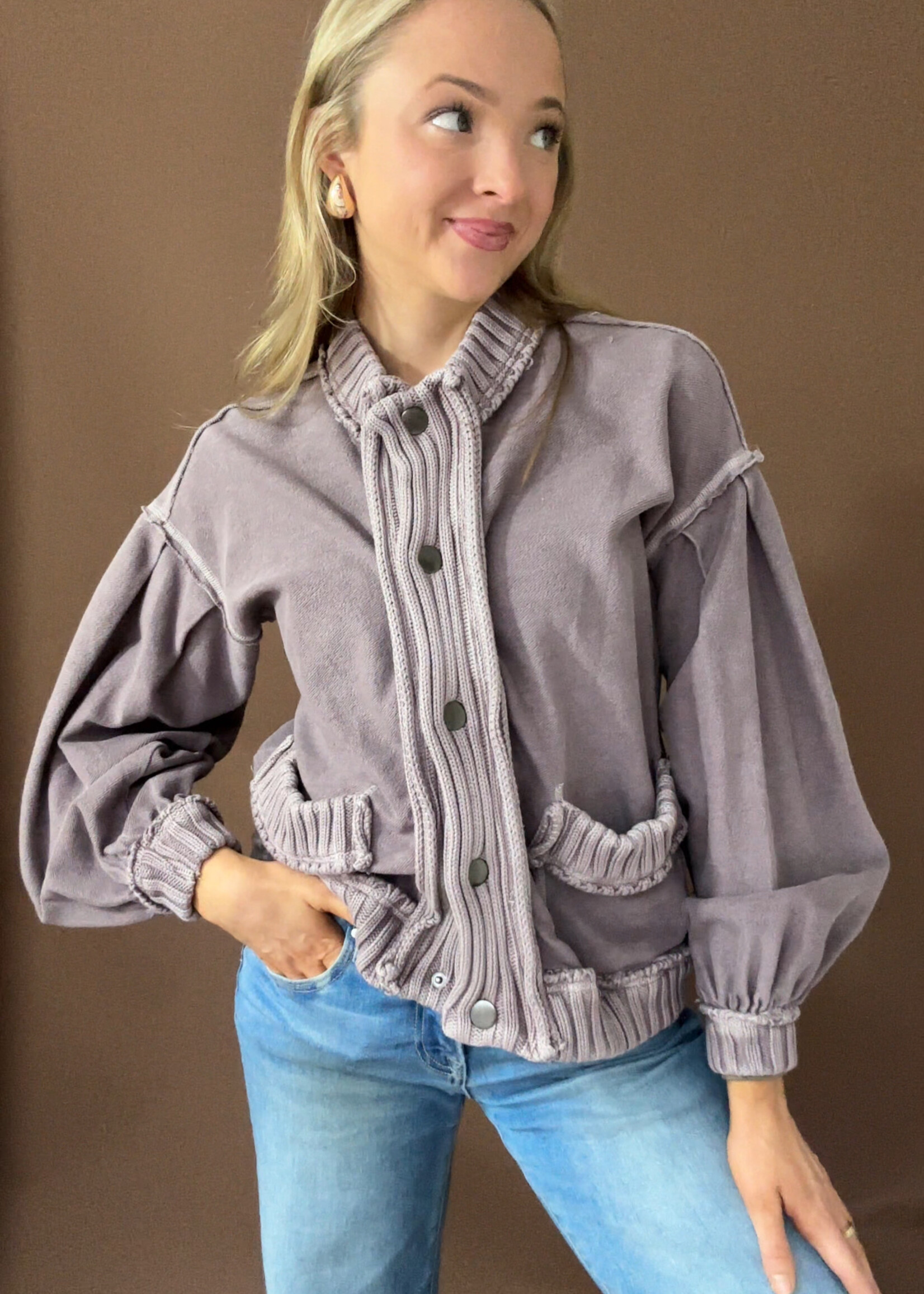 Lizzo Washed Vintage Cardigan Jacket