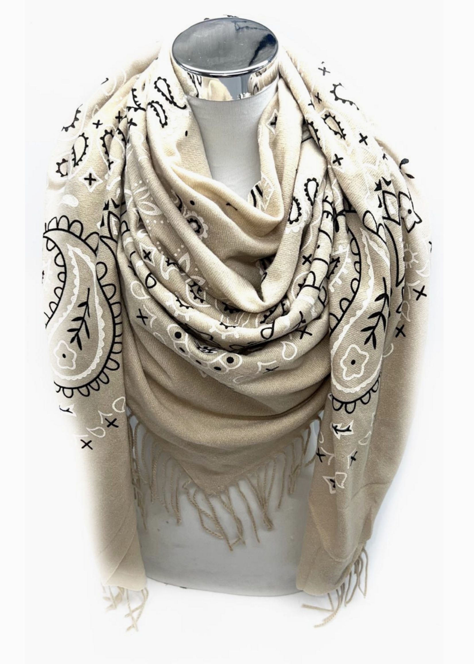 Large Paisley Bandana Pattern Square Scarf