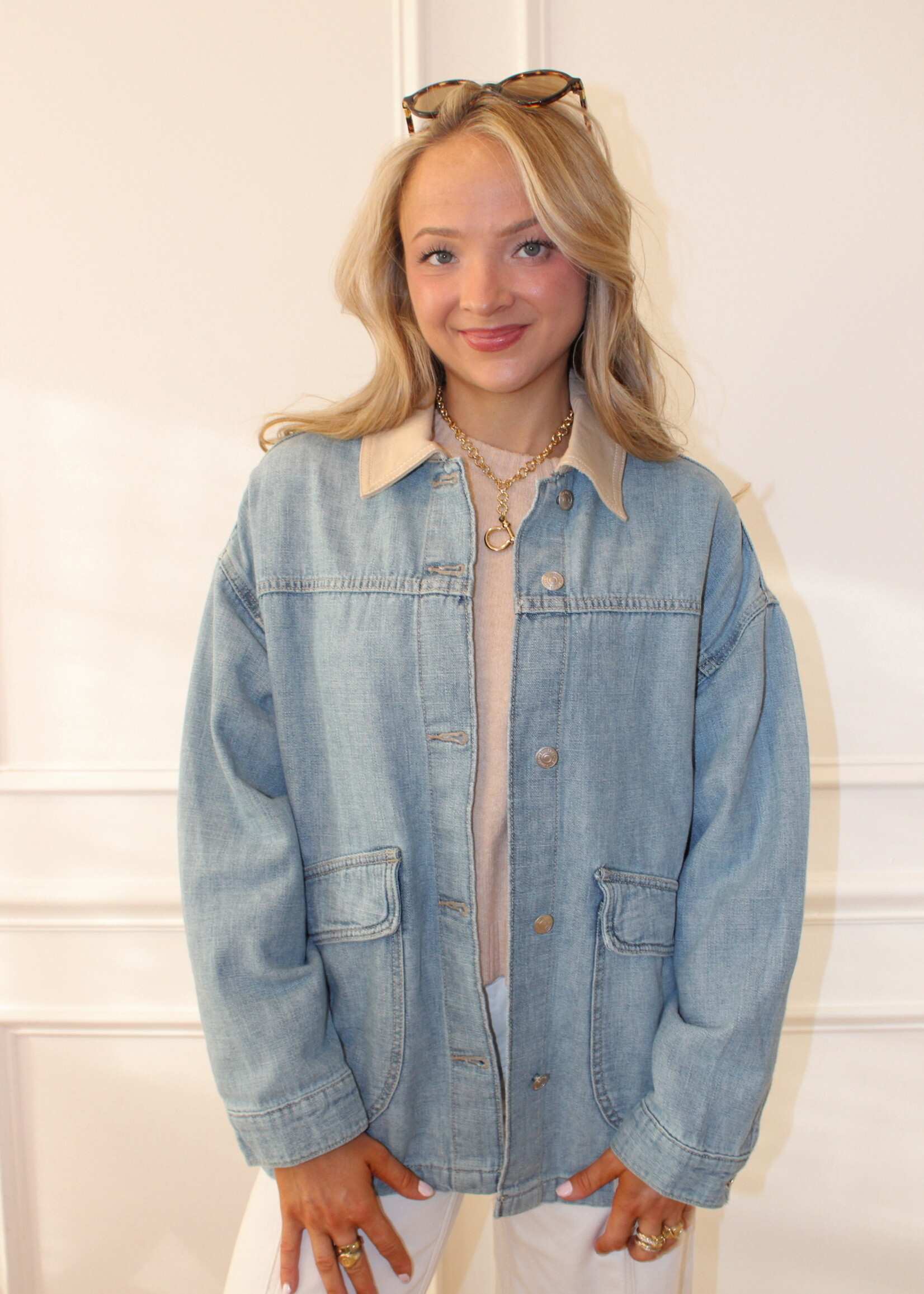 Free People Lemon Denim Jacket