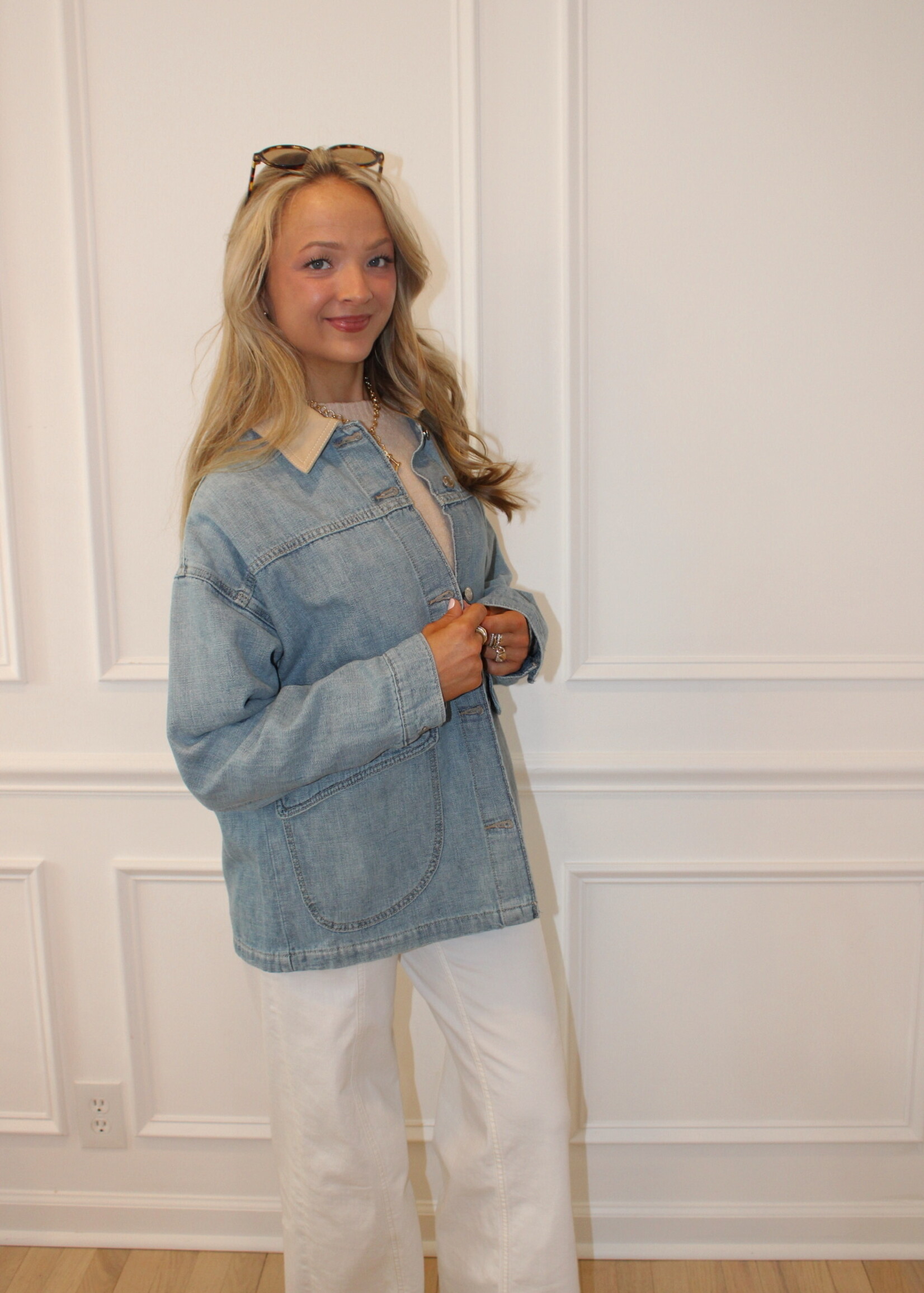 Free People Lemon Denim Jacket