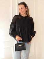 Arceli Lace Detail Mixed Media Blouse