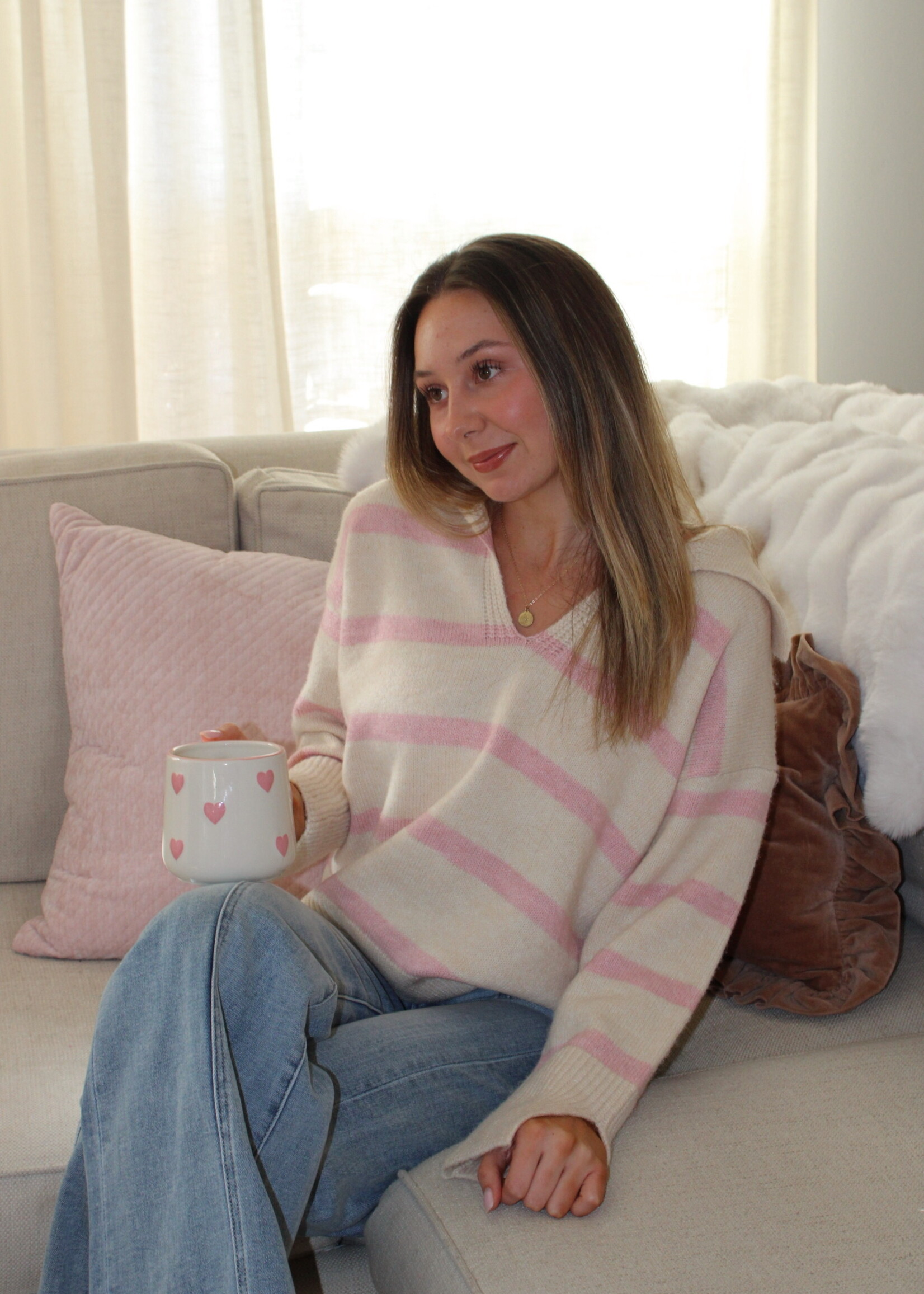 Kali Collared Stripe Knit Sweater