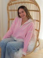 Hensley Half Zip Stripe Sweater