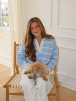 Kiowa Striped V Neck Collared Sweater