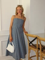 Darla Striped Panel Midi Dress