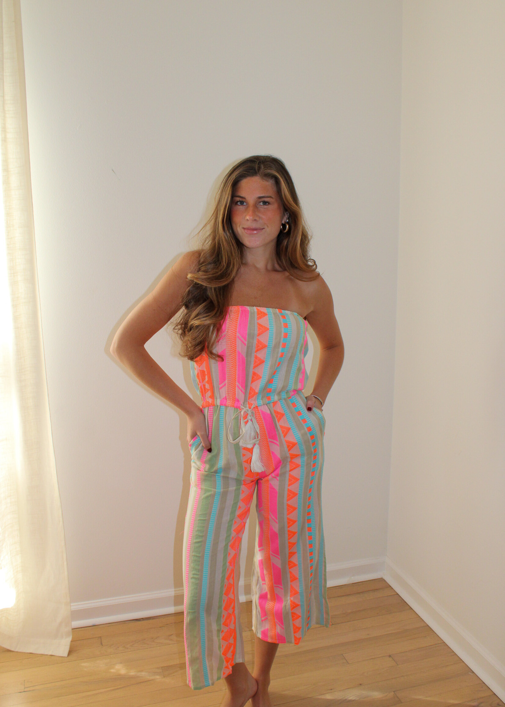 Rhea Strapless Pattern Jumpsuit