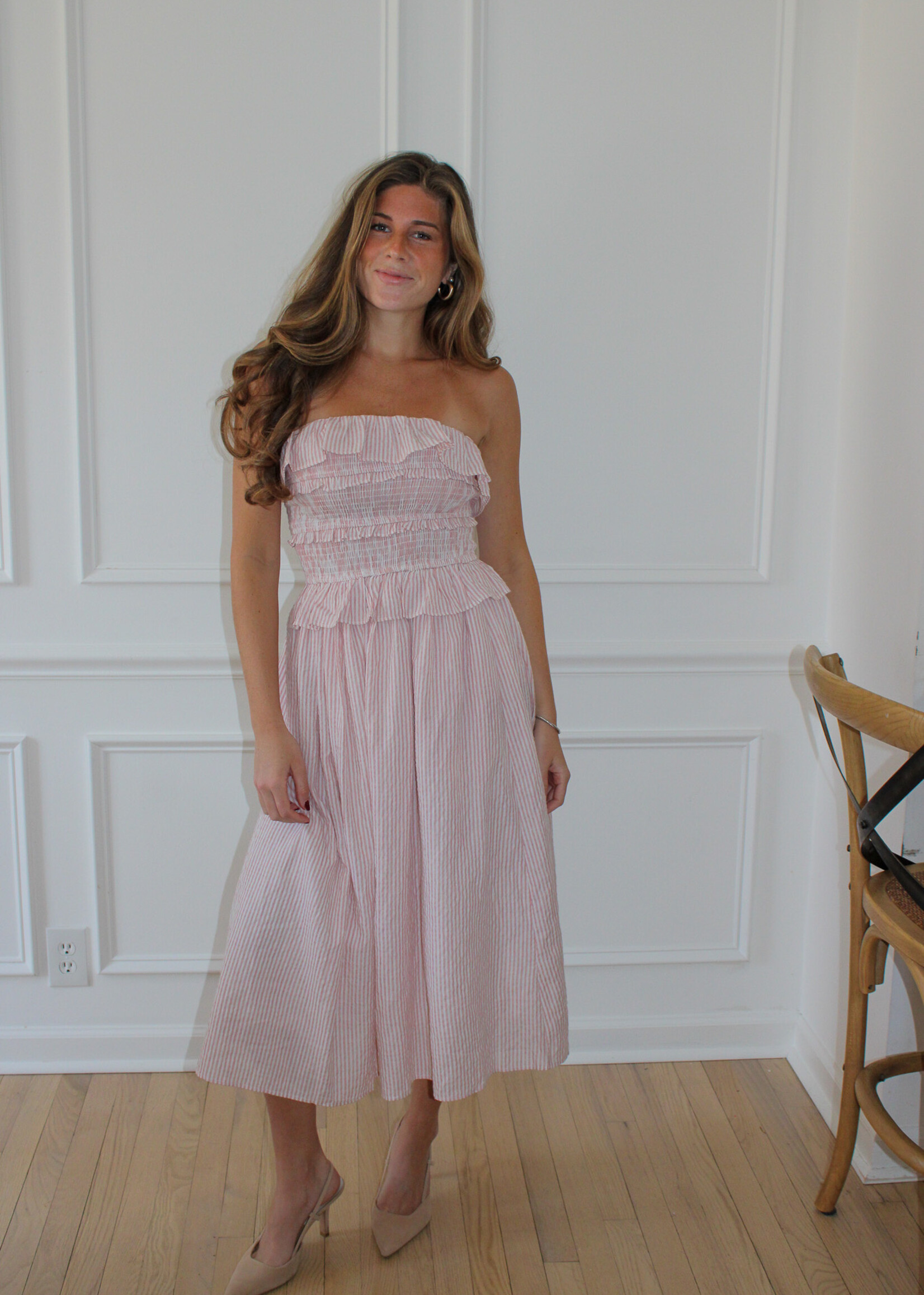 Alexandria Ruffle Smocked Midi Dress