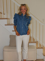 Maddox Puff Sleeve Denim Top