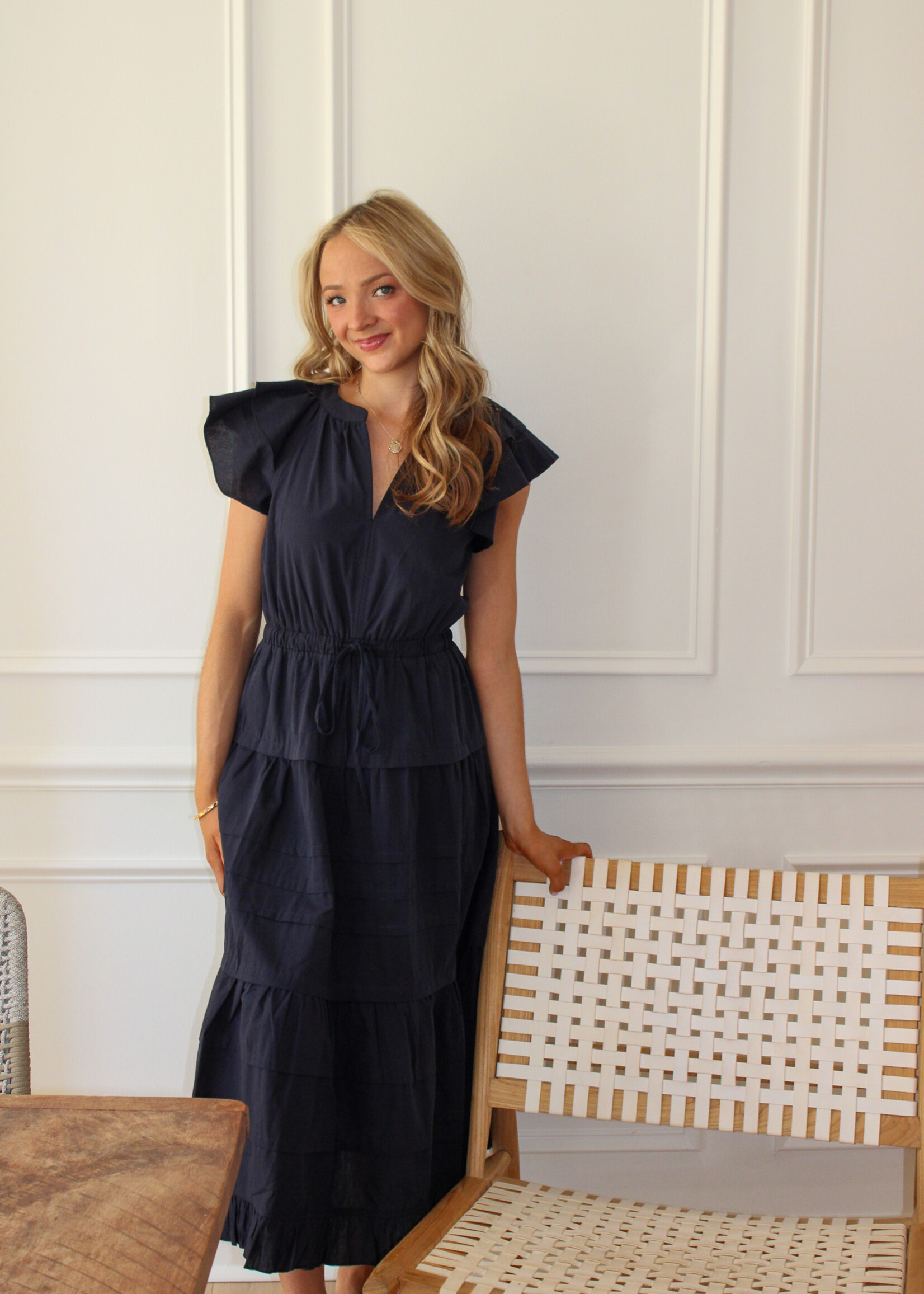 Cadence Tiered Short Sleeve Maxi Dress