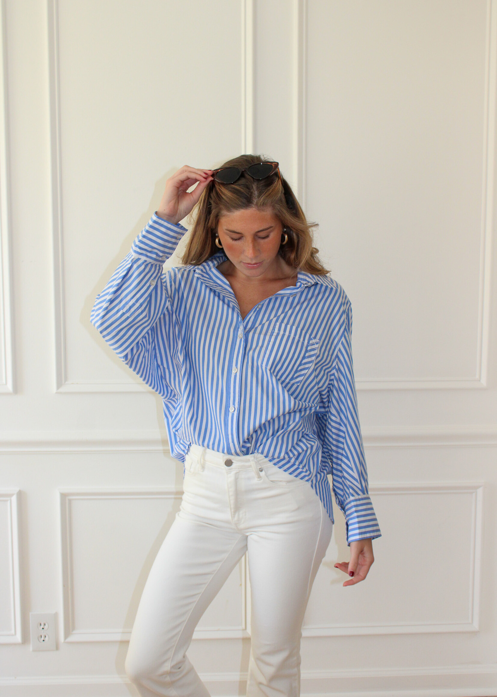 Free People Sabine Tailored Stripe Shirt