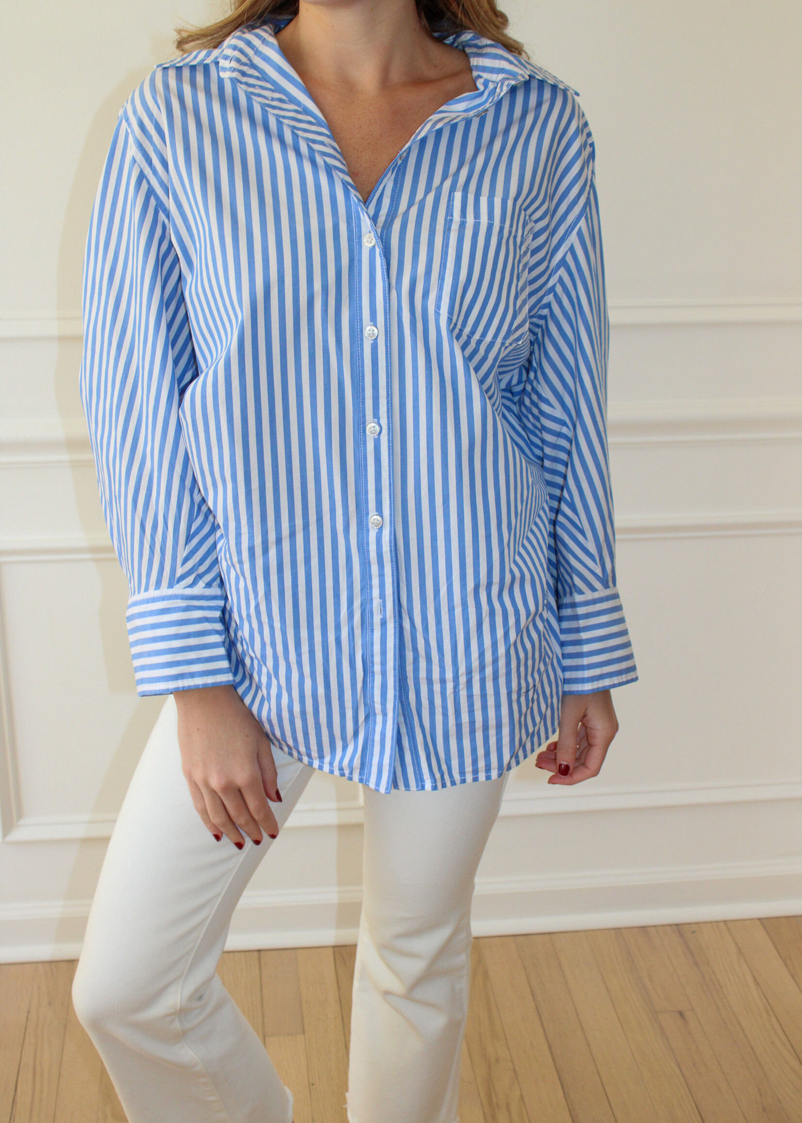 Free People Sabine Tailored Stripe Shirt