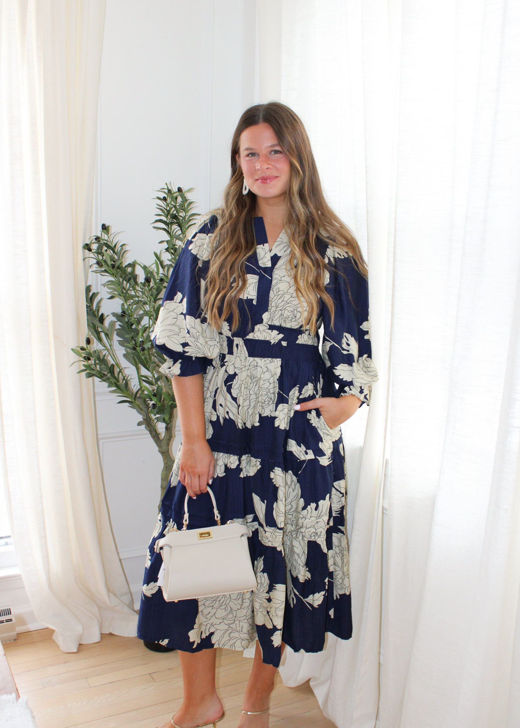 Rafaella Tiered Floral Midi Dress