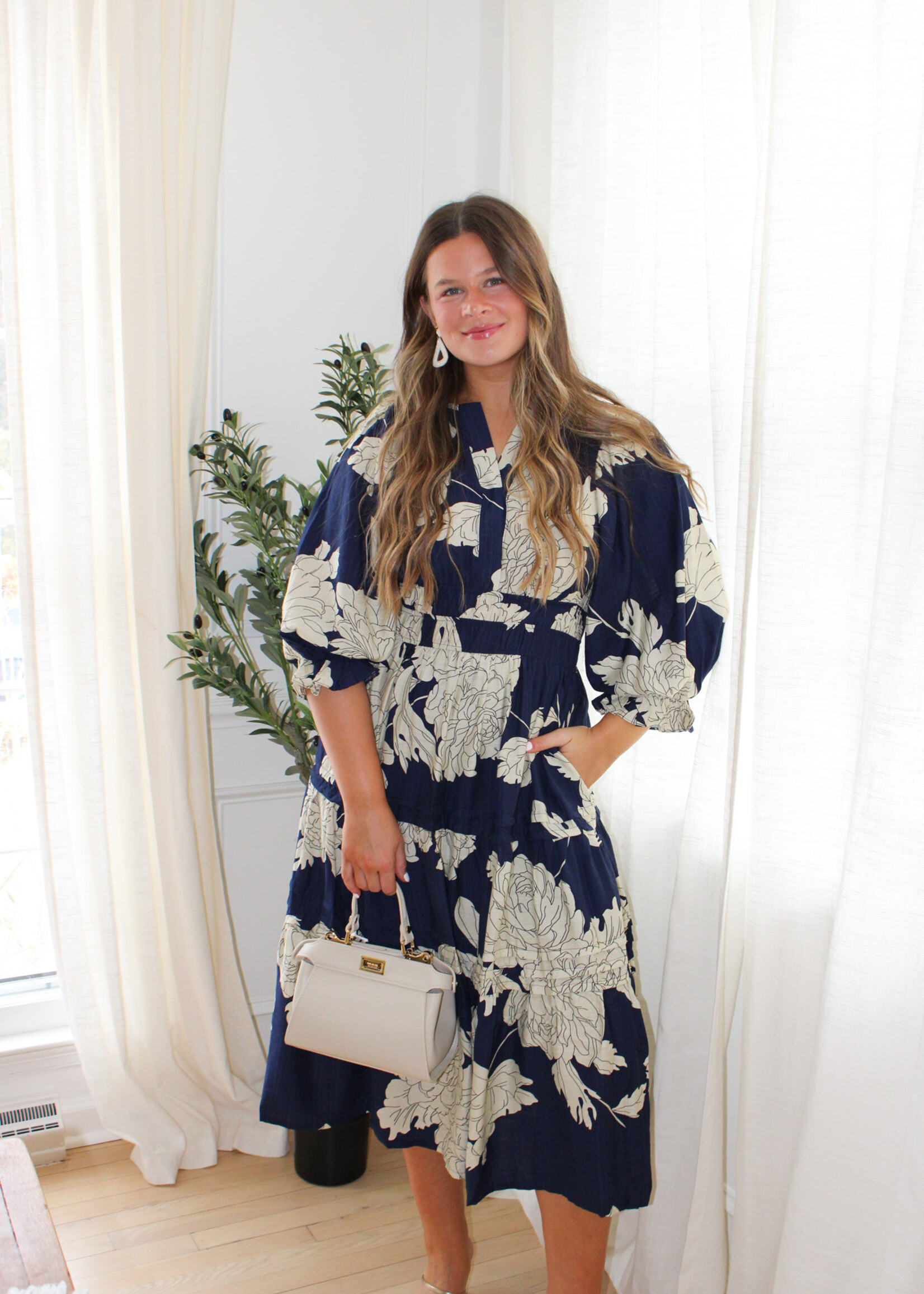 Rafaella Tiered Floral Midi Dress