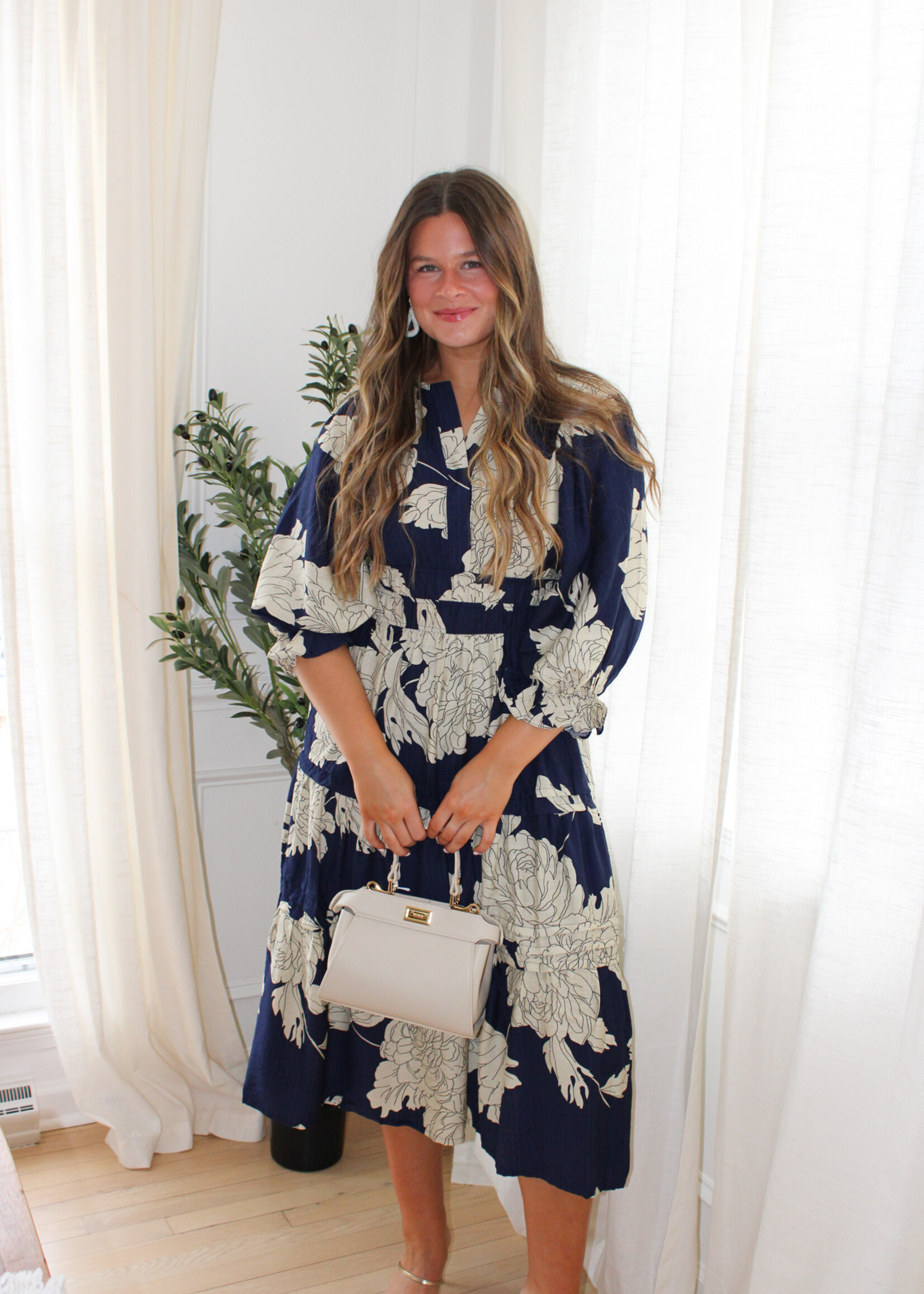 Rafaella Tiered Floral Midi Dress