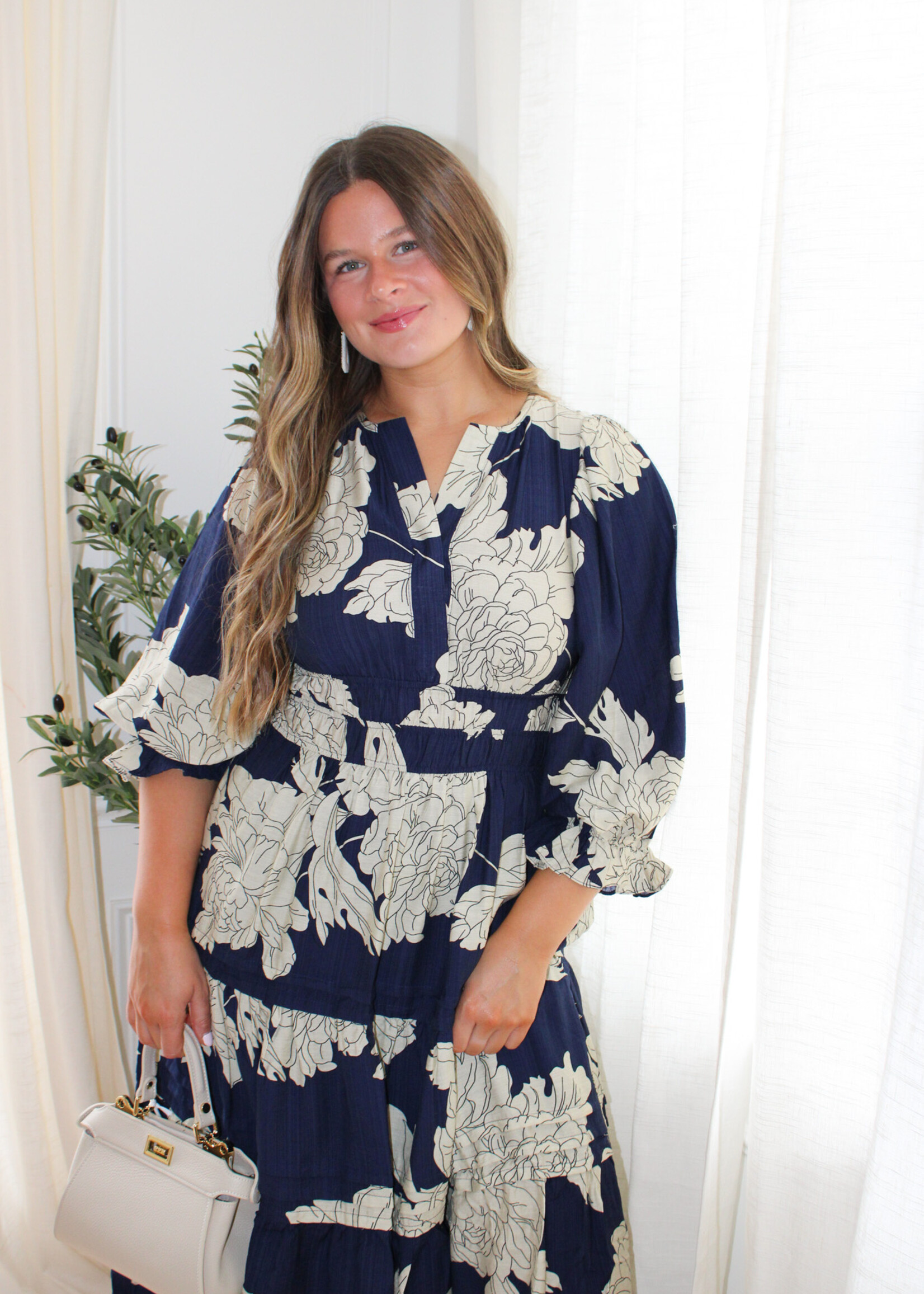 Rafaella Tiered Floral Midi Dress