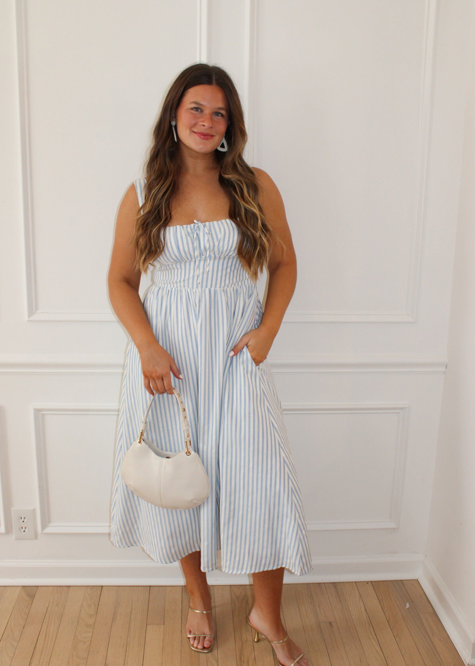 Ciera Tie Front Midi Dress