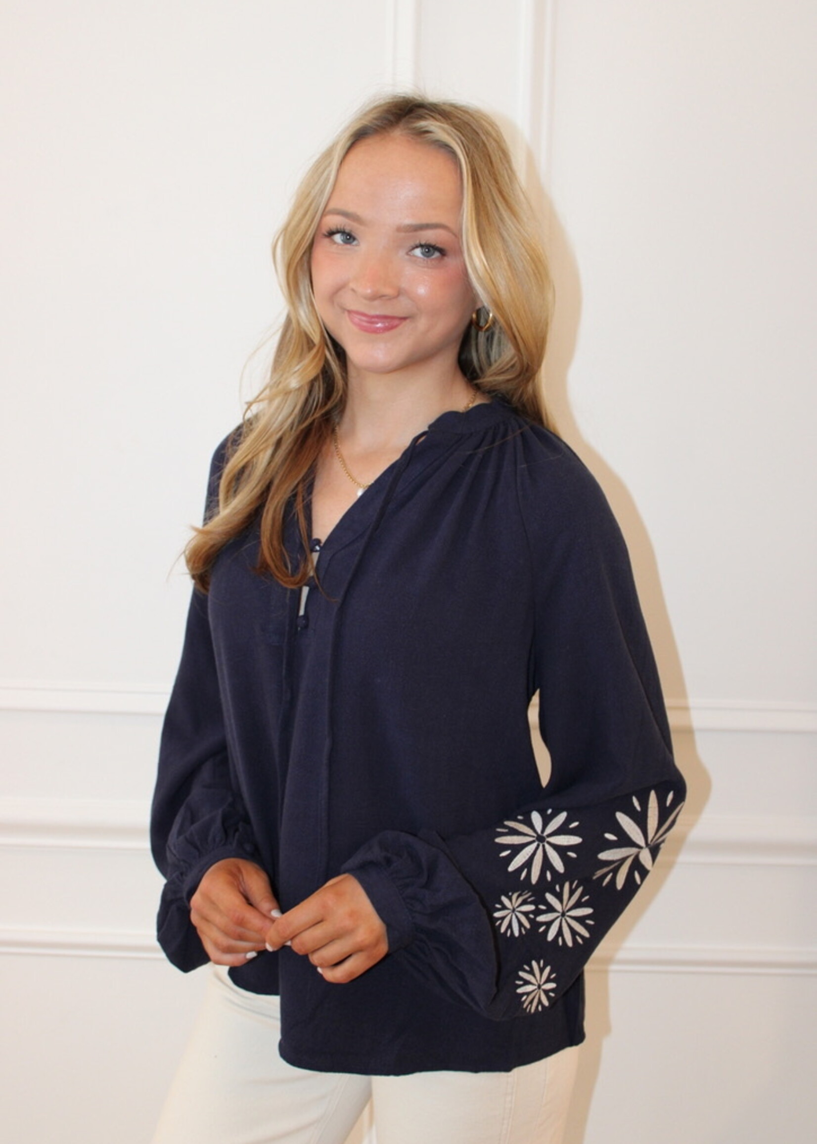 Evan Embroidered Peasant Blouse