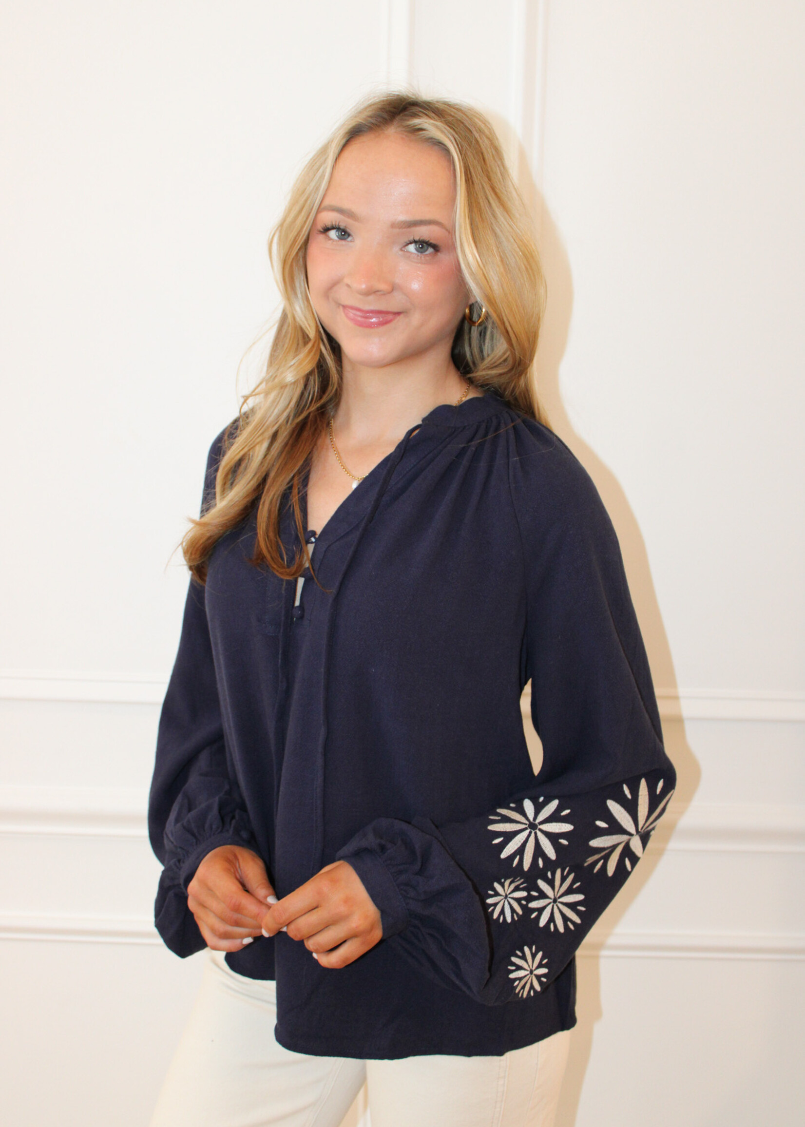 Evan Embroidered Peasant Blouse