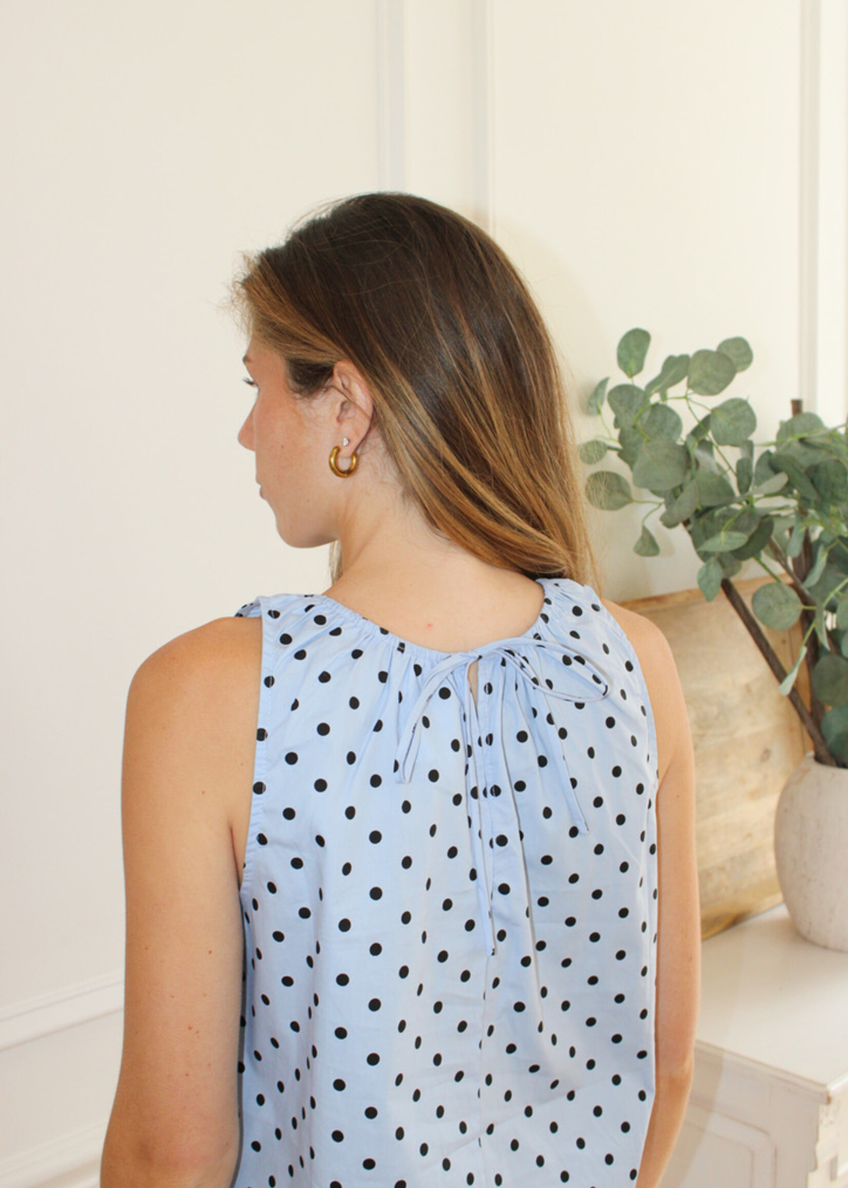 Betha Polka  Dot Sleeveless Top