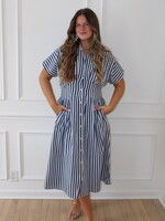 Sofie Stripe Button Up Maxi Dress