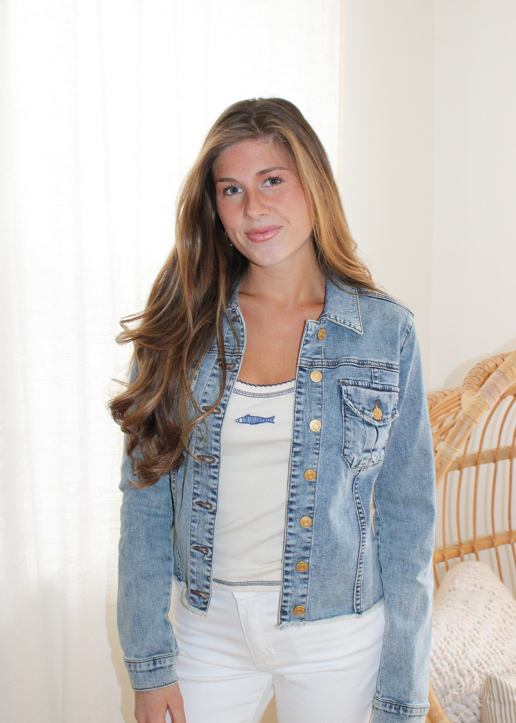 KUT Kara Denim Fray Jacket