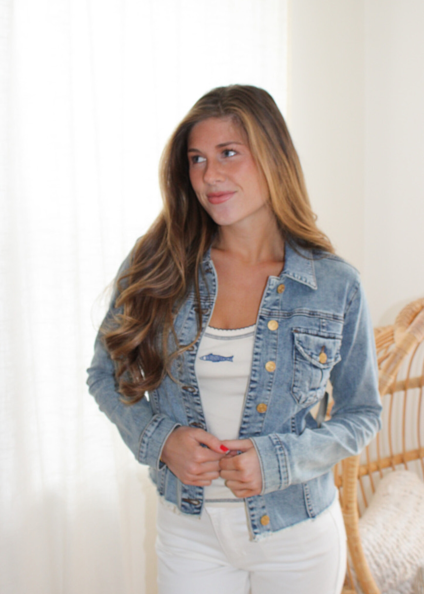 KUT Kara Denim Fray Jacket