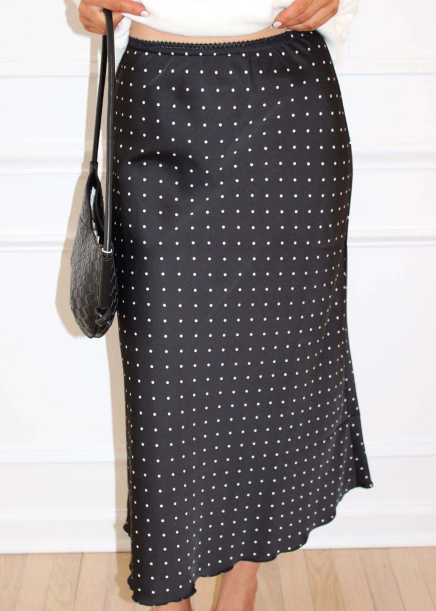 Cassidy Polka Dot Satin Skirt