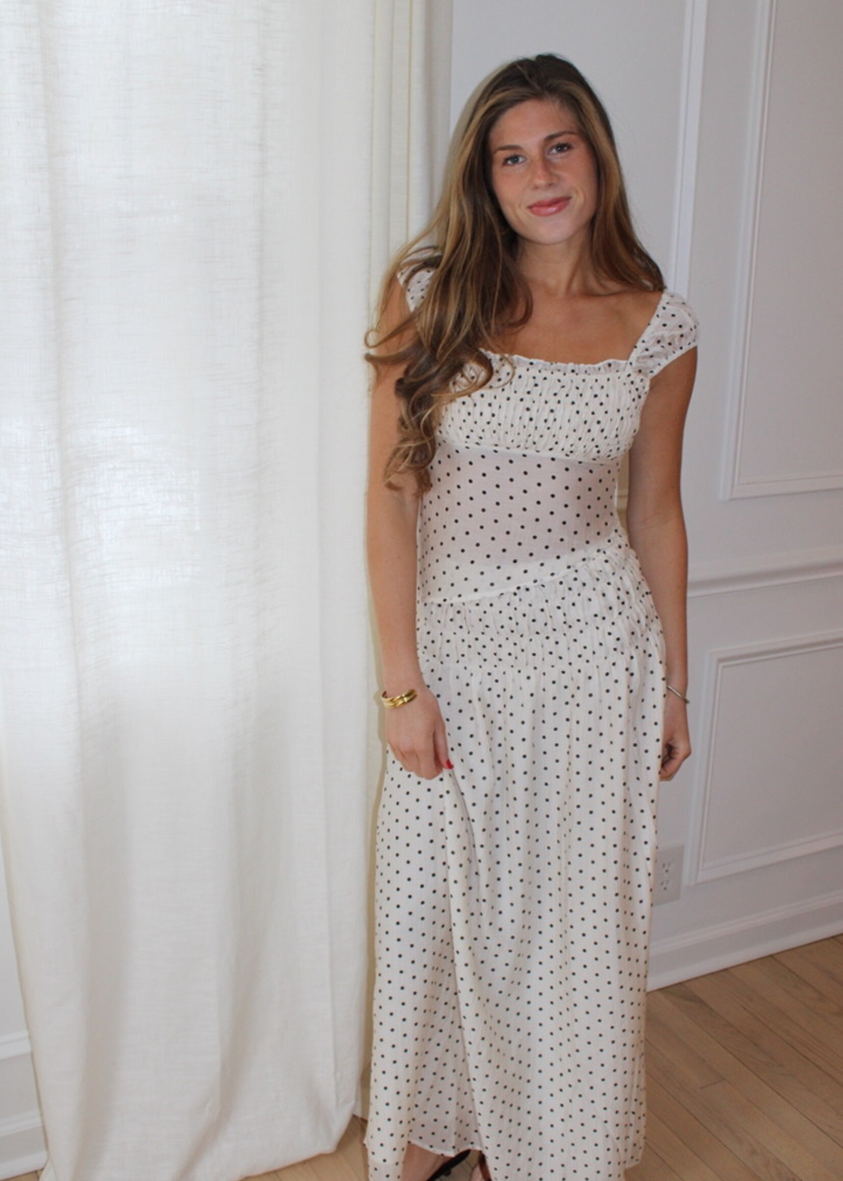 Camilla Polka Dot Asymmetrical Hem Top