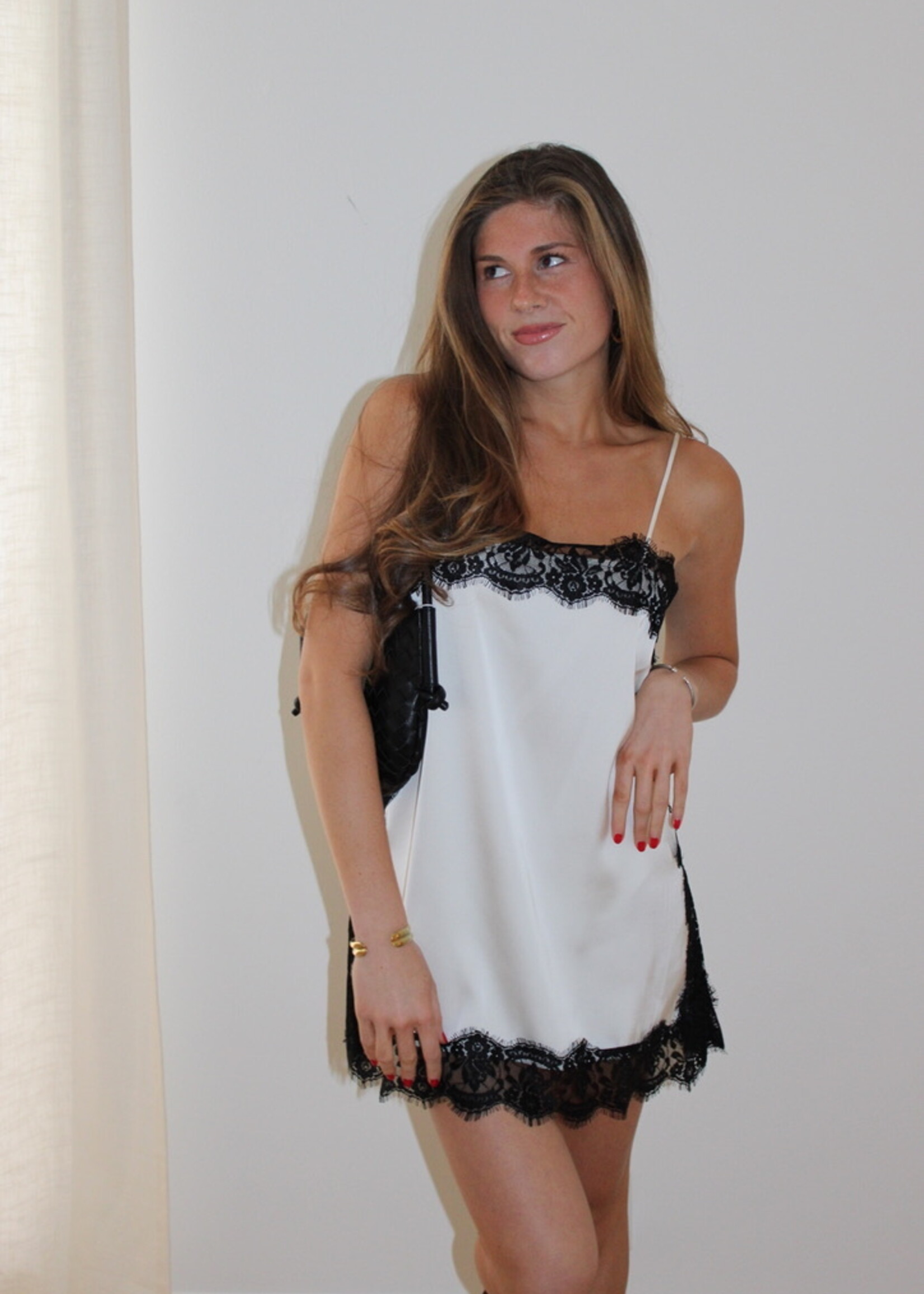 Charlize Satin Lace Top