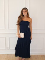 Esther Strapless Ruffle Detail Maxi Dress