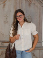 Brigid Linen Blend Puff Sleeve Shirt