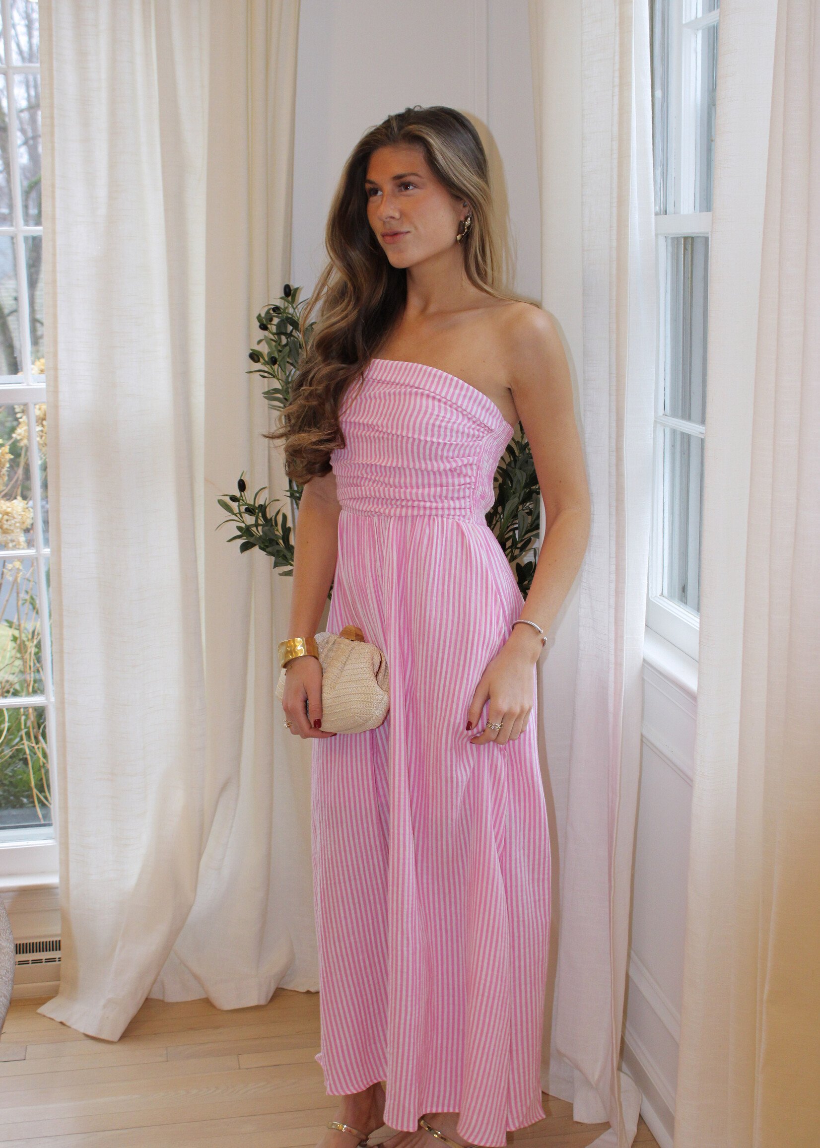 Audra Gauze Stripe Maxi Dress