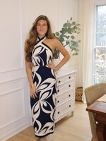 Callie Printed Halter Midi Dress