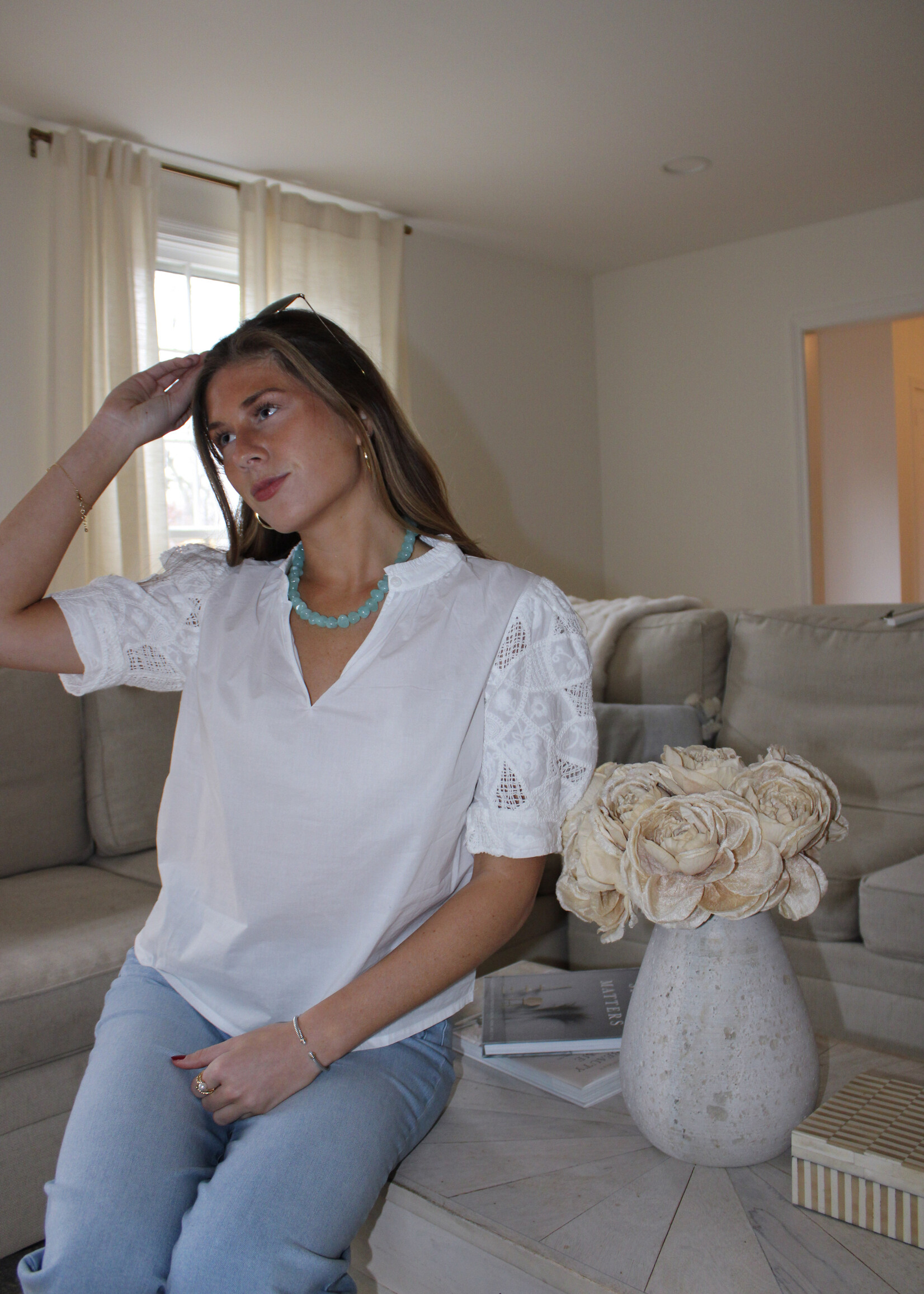 Grace Lace Sleeve Blouse