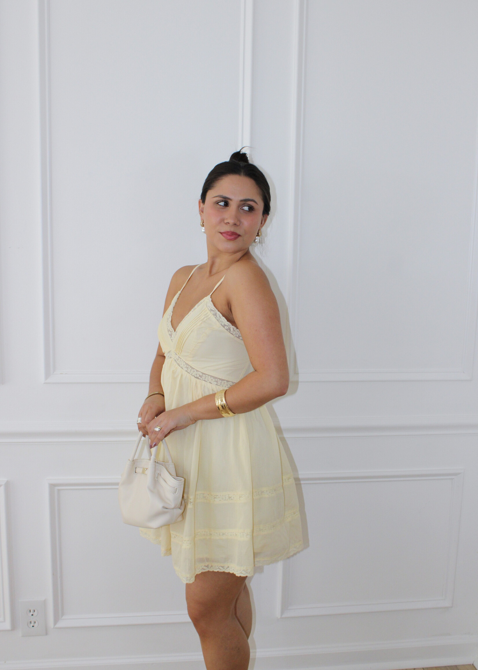 Marsia Lace Detail Mini Dress