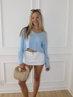 Irene Long Sleeve V Neck Cropped Sweater