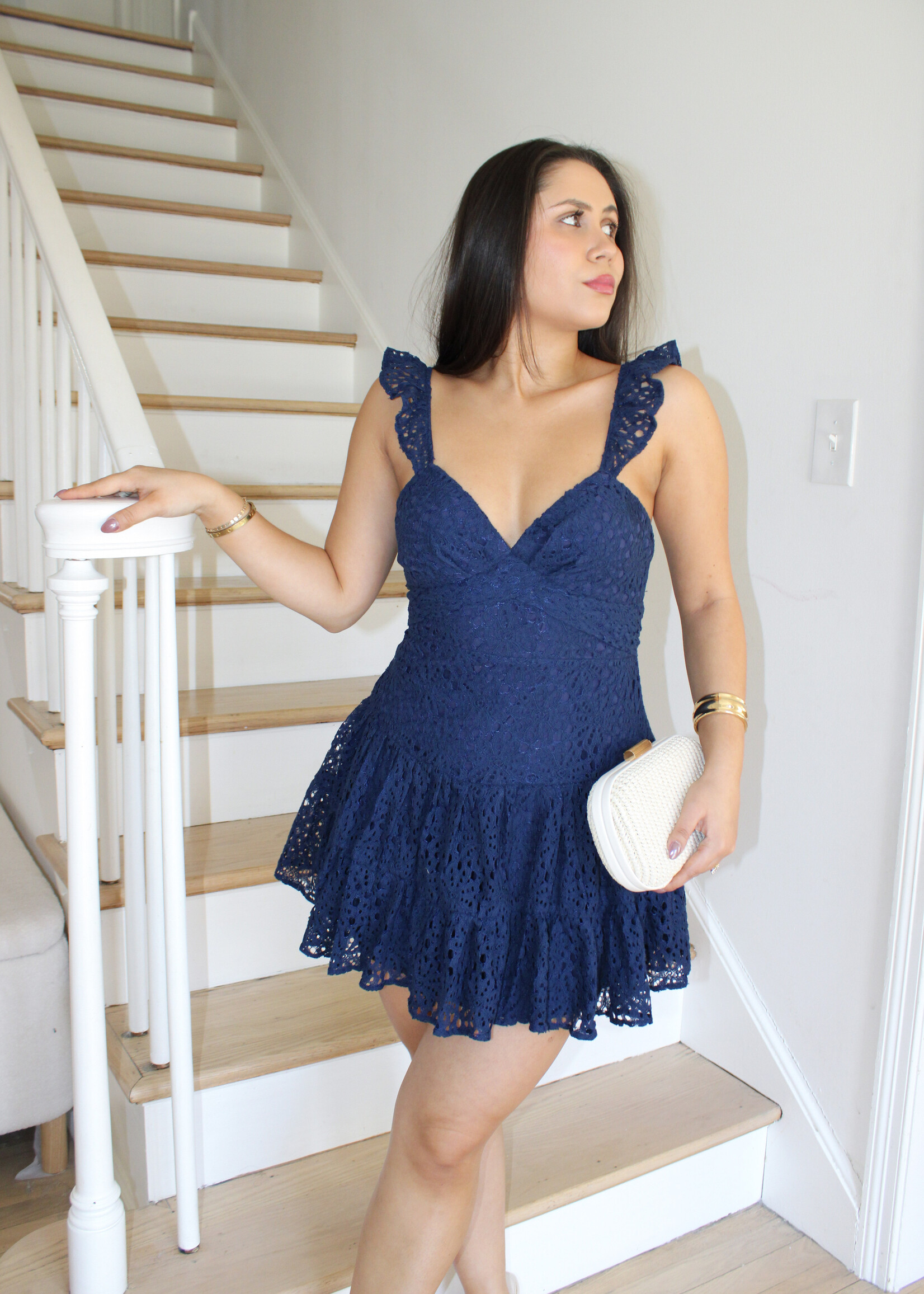 Brianna Eyelet Mini Dress