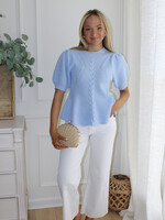Desiree Flared Puff Sleeve Knit Top