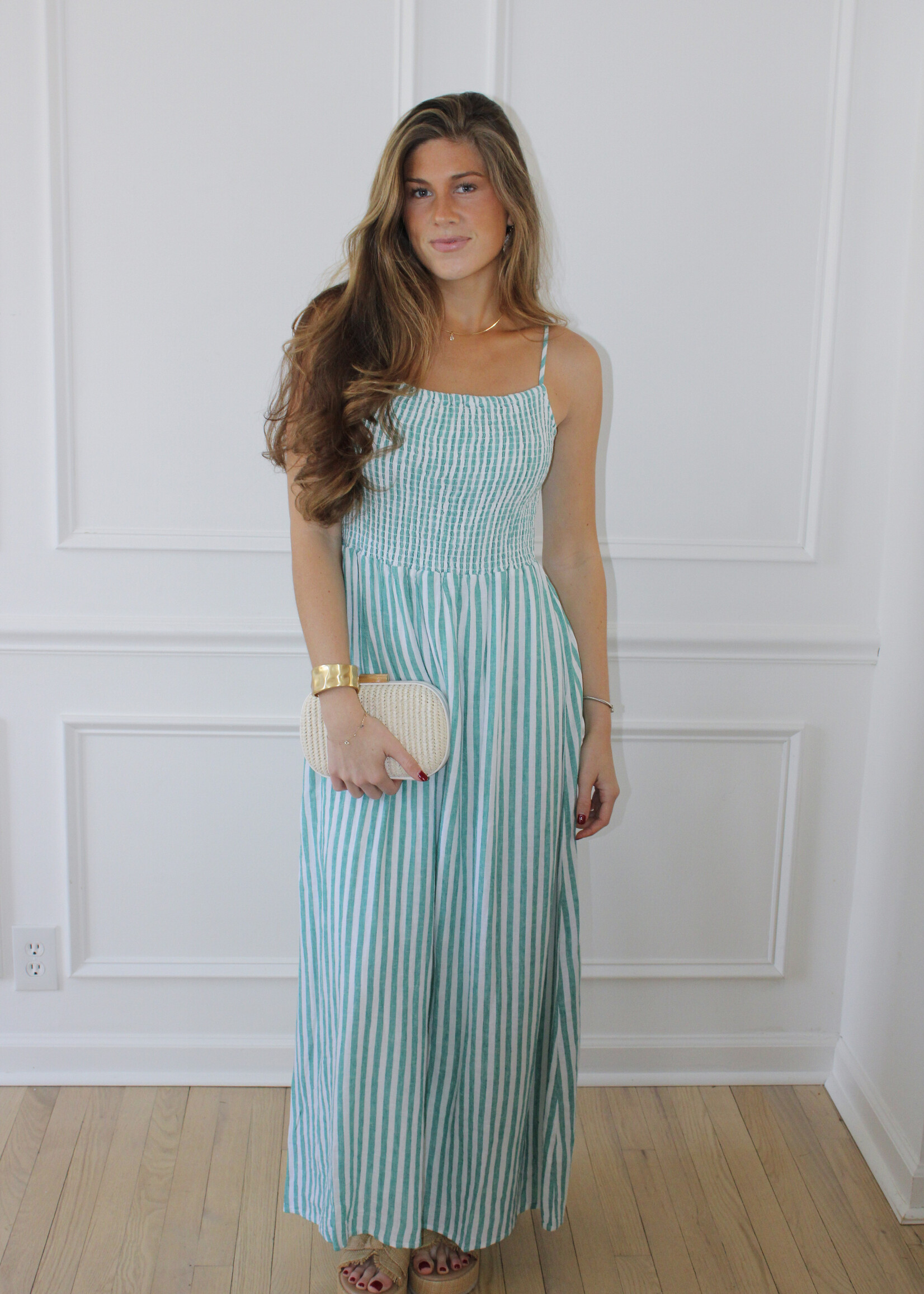 Z Supply Bayside Striped Linen Maxi Dress
